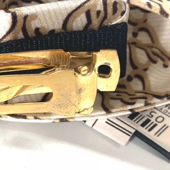 FENDI FXT114 Logo ribbon Hair clip hair accessories Barrette silk Beige - Picture 10 of 15